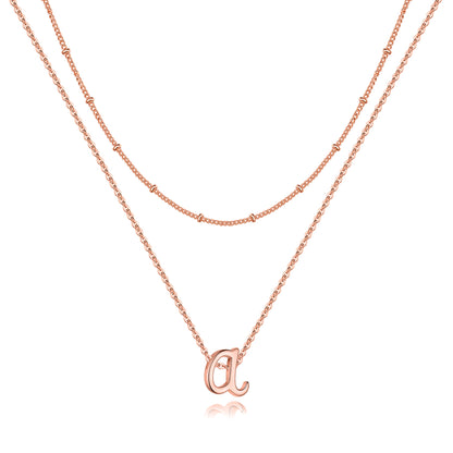 Simple Style Letter Copper Plating 14k Gold Plated Double Layer Necklaces