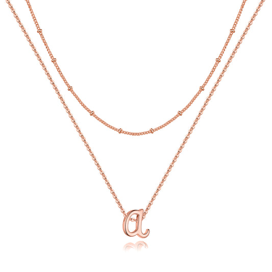 Simple Style Letter Copper Plating 14k Gold Plated Double Layer Necklaces