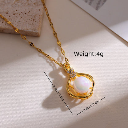 Elegant Simple Style Geometric Copper 18k Gold Plated Pendant Necklace