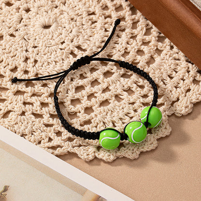 Cute Sports Ball Arylic Polyester Braid Unisex Drawstring Bracelets