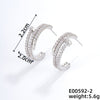 1 Pair Casual Simple Style Geometric Copper Zircon Silver Plated Ear Studs