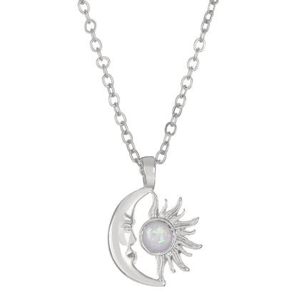 Vintage Style Simple Style Sun Moon Alloy Couple Pendant Necklace