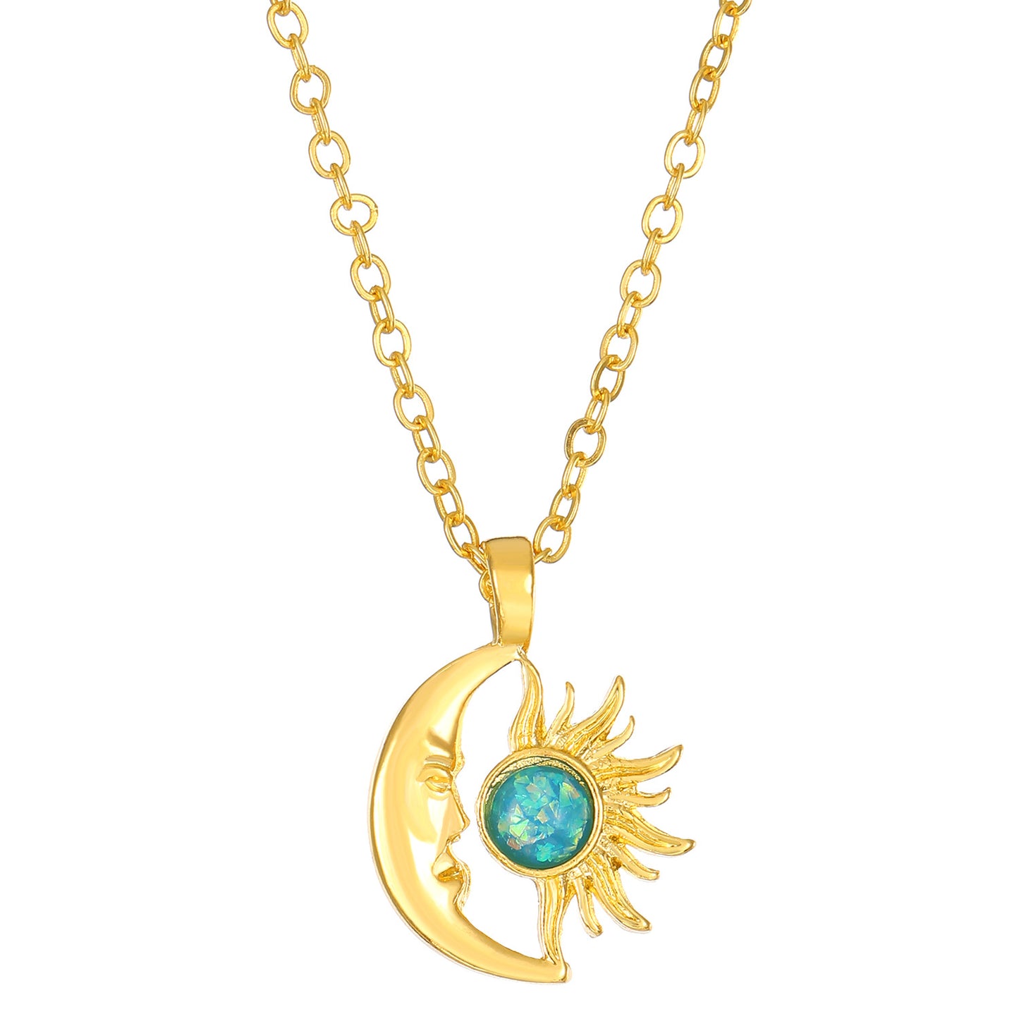 Vintage Style Simple Style Sun Moon Alloy Couple Pendant Necklace