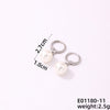 1 Pair Casual Simple Style Geometric Copper Pearl Zircon Silver Plated Drop Earrings Ear Studs