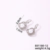 1 Pair Casual Simple Style Geometric Copper Pearl Zircon Silver Plated Drop Earrings Ear Studs