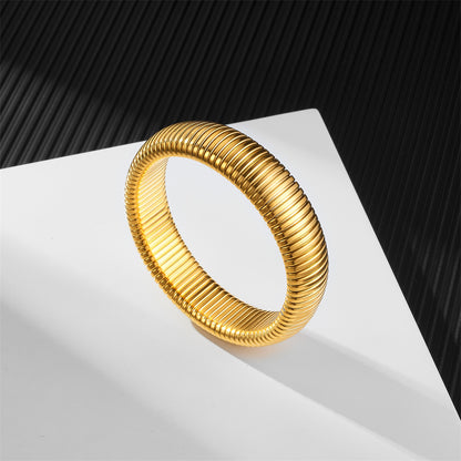 Simple Style Solid Color Stainless Steel Plating Bangle