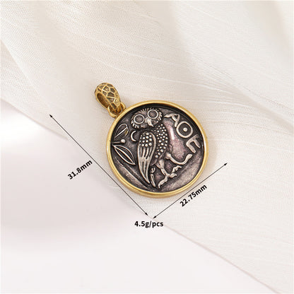 1 Piece Retro Portrait Copper Plating Inlay Pendant Jewelry Accessories