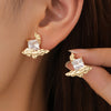 1 Pair Simple Style Geometric Plating Inlay Copper Zircon Ear Cuffs