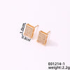 1 Pair Simple Style Geometric Copper Zircon Ear Studs