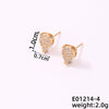 1 Pair Simple Style Geometric Copper Zircon Ear Studs