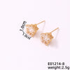 1 Pair Simple Style Geometric Copper Zircon Ear Studs