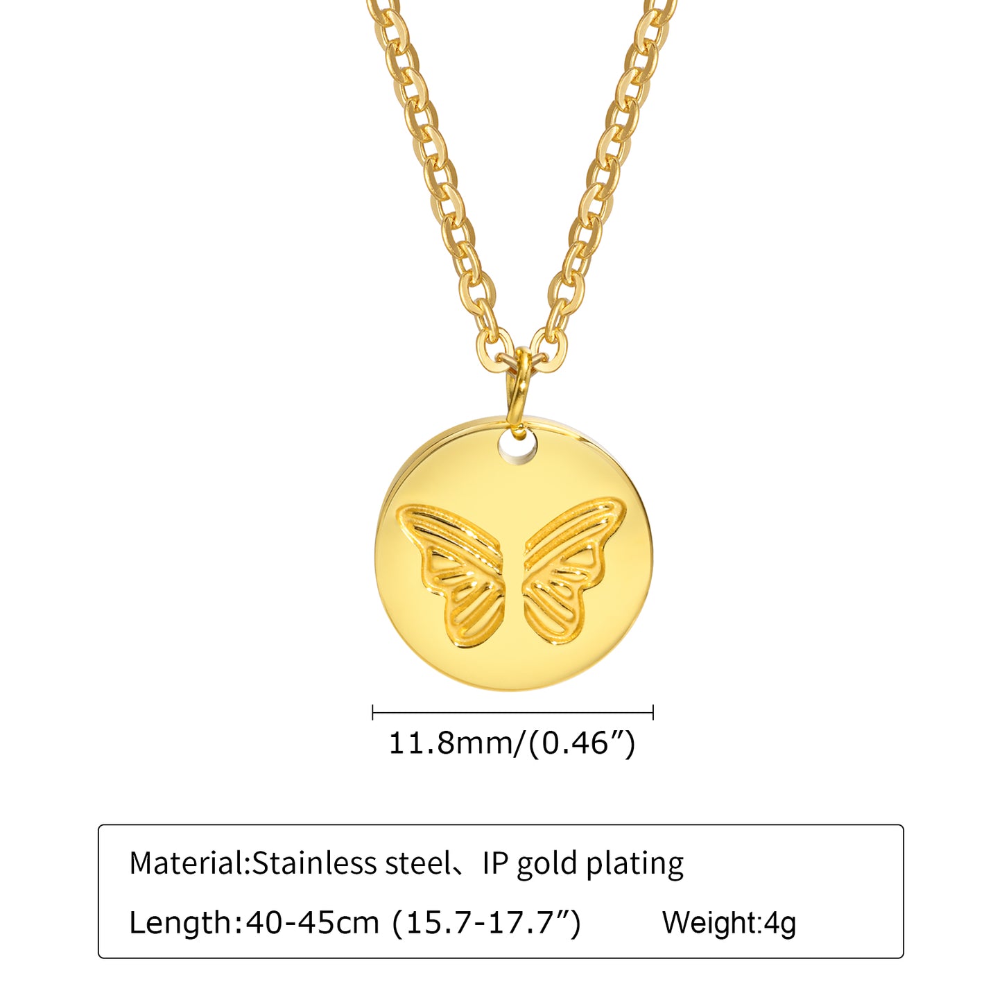 Simple Style Flower Butterfly Stainless Steel Pendant Necklace