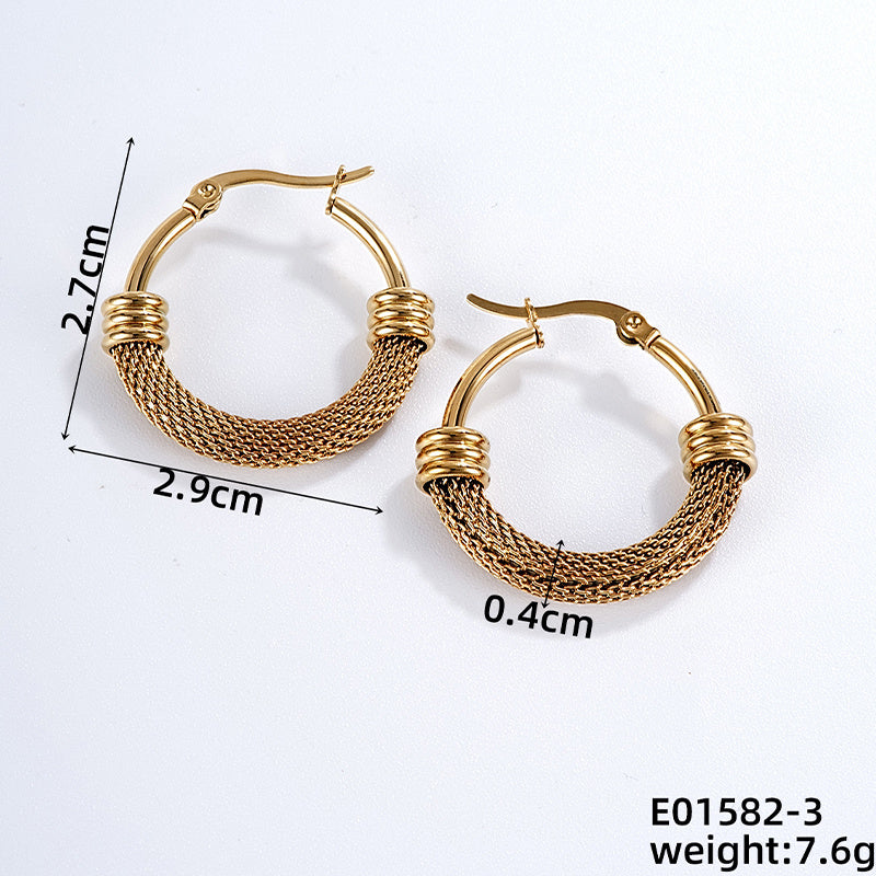 1 Pair Simple Style Geometric Irregular Stainless Steel Hoop Earrings