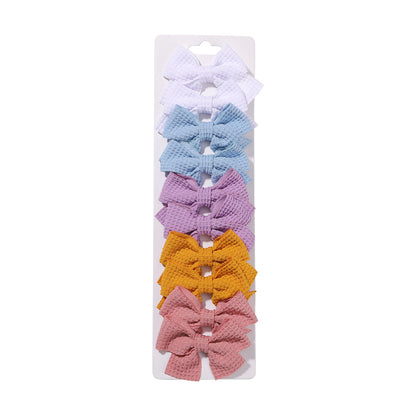 Girl'S Cute Solid Color Bow Knot Polyester Hair Clip