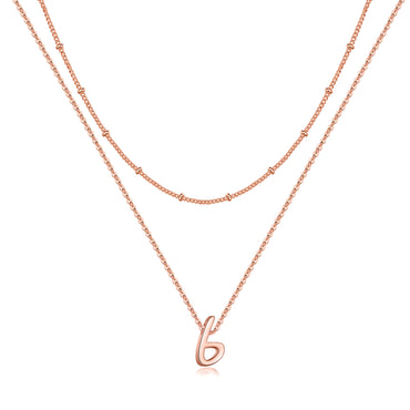 Simple Style Letter Copper Plating 14k Gold Plated Double Layer Necklaces