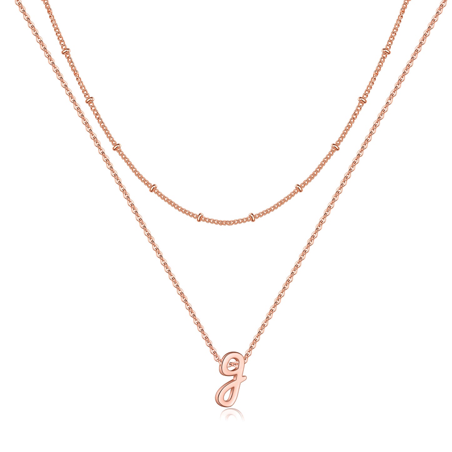 Simple Style Letter Copper Plating 14k Gold Plated Double Layer Necklaces