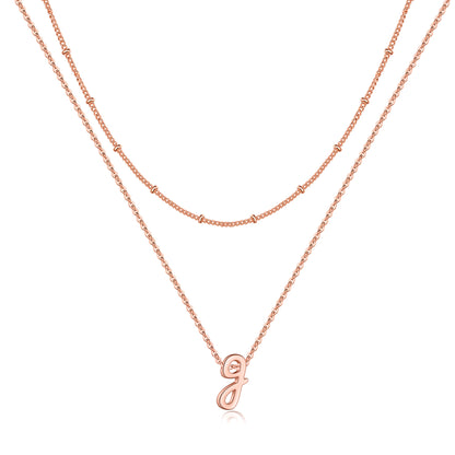 Simple Style Letter Copper Plating 14k Gold Plated Double Layer Necklaces