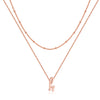 Simple Style Letter Copper Plating 14k Gold Plated Double Layer Necklaces