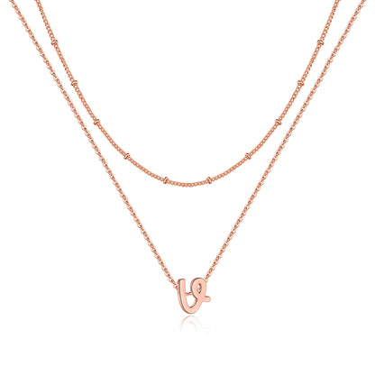 Simple Style Letter Copper Plating 14k Gold Plated Double Layer Necklaces