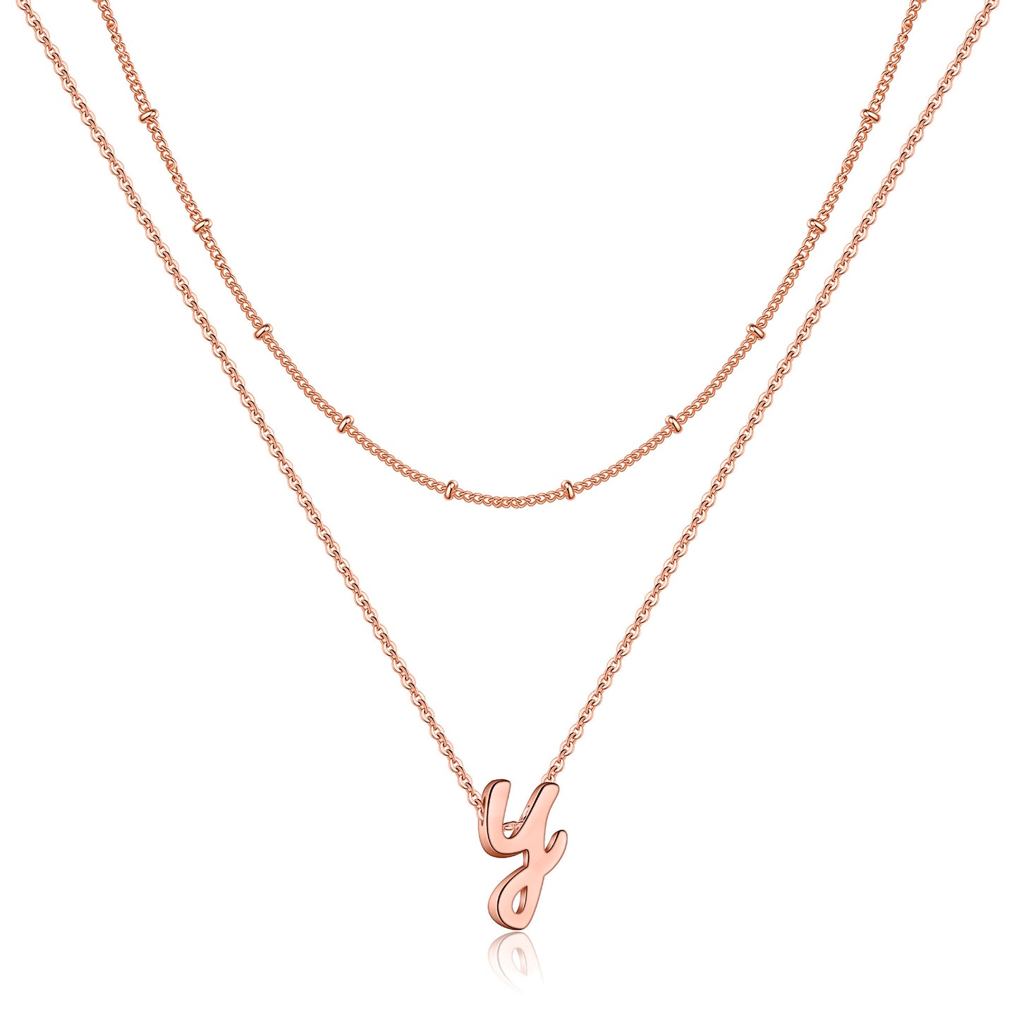 Simple Style Letter Copper Plating 14k Gold Plated Double Layer Necklaces