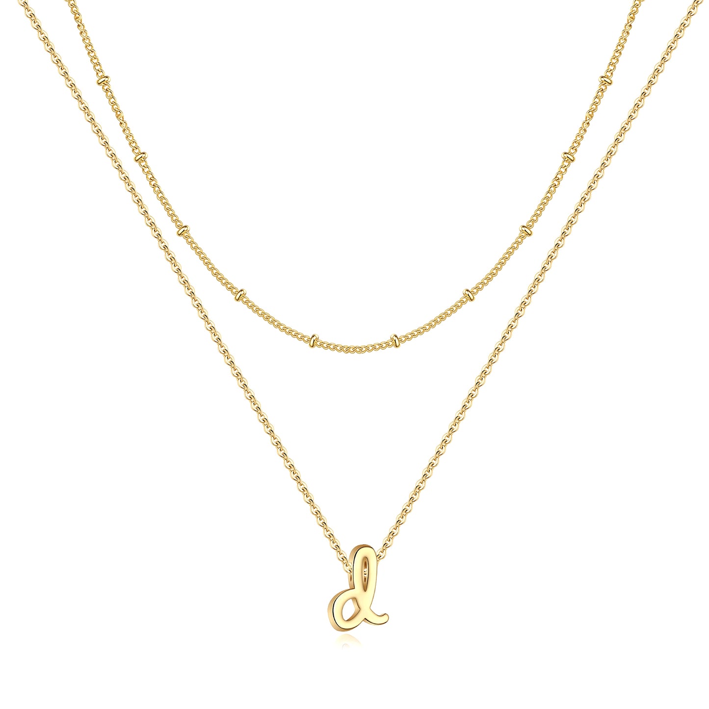 Simple Style Letter Copper Plating 14k Gold Plated Double Layer Necklaces