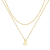 Simple Style Letter Copper Plating 14k Gold Plated Double Layer Necklaces