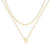 Simple Style Letter Copper Plating 14k Gold Plated Double Layer Necklaces