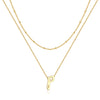 Simple Style Letter Copper Plating 14k Gold Plated Double Layer Necklaces