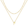 Simple Style Letter Copper Plating 14k Gold Plated Double Layer Necklaces