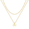 Simple Style Letter Copper Plating 14k Gold Plated Double Layer Necklaces