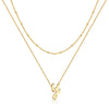 Simple Style Letter Copper Plating 14k Gold Plated Double Layer Necklaces