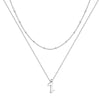 Simple Style Letter Copper Plating 14k Gold Plated Double Layer Necklaces