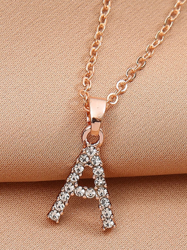 Classic Style Letter Copper Plating Inlay Zircon Rose Gold Plated Gold Plated Silver Plated Jewelry Set