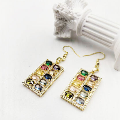 1 Pair Casual Elegant Key Stainless Steel Rhinestones Drop Earrings