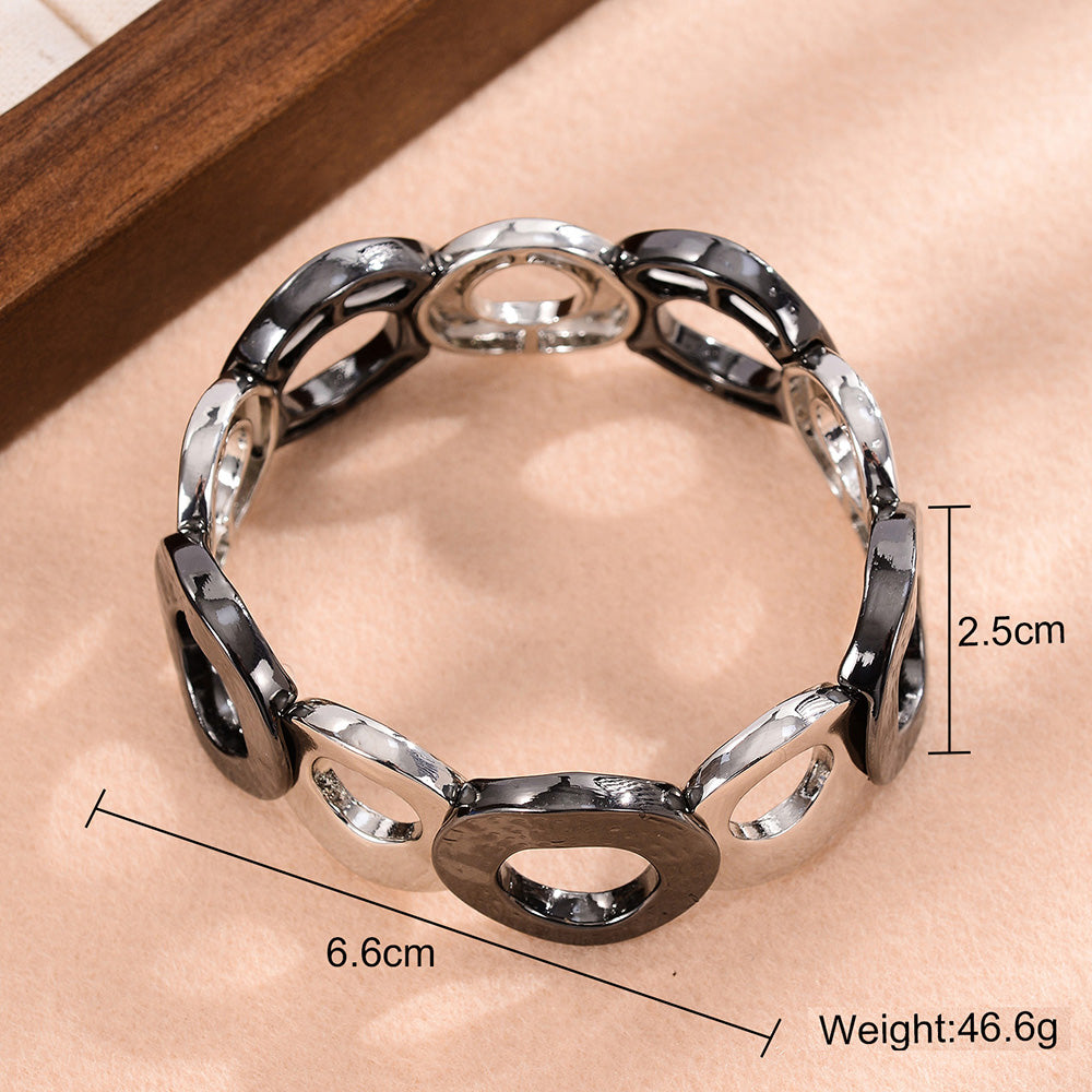 Casual Streetwear Geometric Alloy Plating Silver Plated Women's Bangle