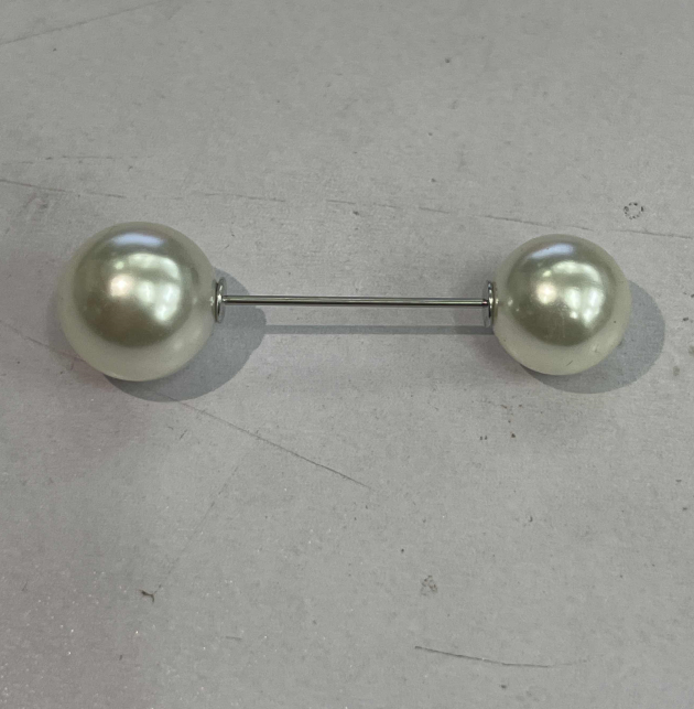 New Double-headed Pearl Word Pin Simple Anti-buffing Brooch Collar Brooch Fashion Wild Neckline Pin Shawl Buckle