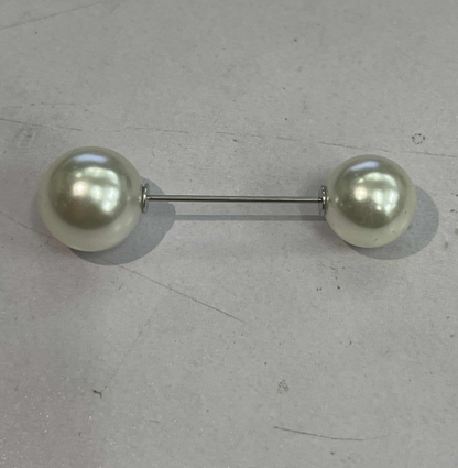 New Double-headed Pearl Word Pin Simple Anti-buffing Brooch Collar Brooch Fashion Wild Neckline Pin Shawl Buckle