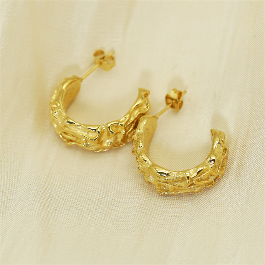 1 Pair Glam Vintage Style Geometric Plating Stainless Steel 18k Gold Plated Earrings