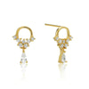 1 Pair Elegant Geometric Water Droplets Plating Inlay Copper Zircon Drop Earrings