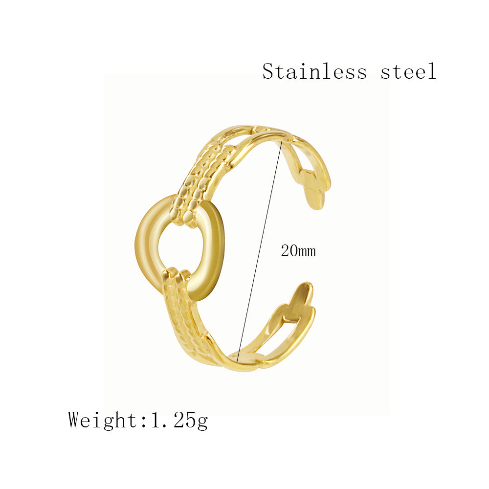 Simple Style Oval Stainless Steel Plating 18k Gold Plated Open Rings