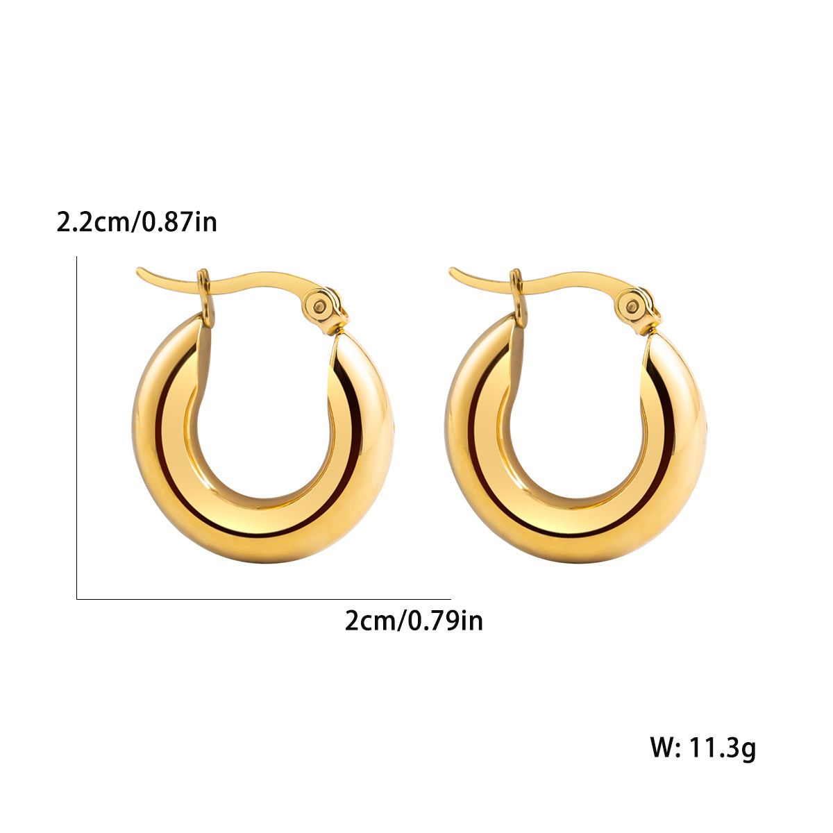 1 Pair Ig Style Casual Elegant Leaf Stamping Plating Three-dimensional Stainless Steel 18k Gold Plated Hoop Earrings