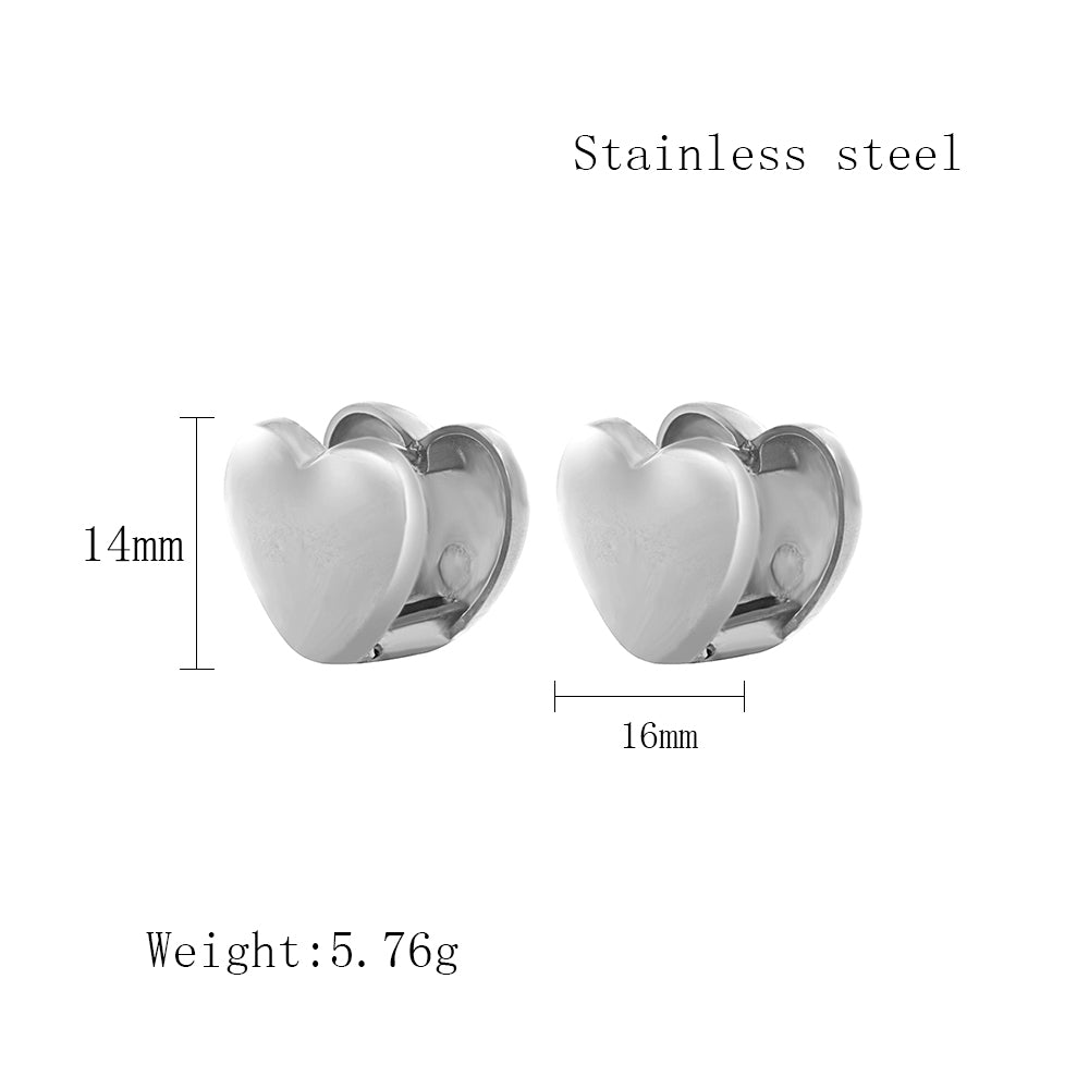 1 Pair IG Style Irregular Heart Shape Shell Plating Stainless Steel Ear Studs