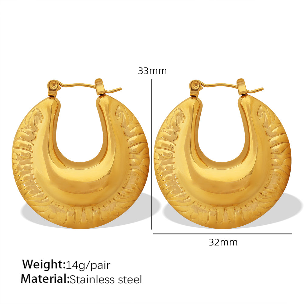 1 Pair Elegant Retro Simple Style U Shape Plating Titanium Steel 18k Gold Plated Earrings