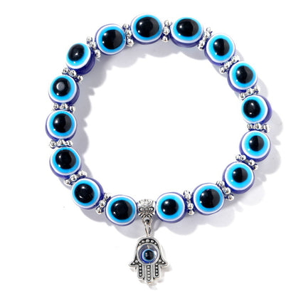 Casual Devil's Eye Hand Of Fatima Beaded Knitting Unisex Bracelets