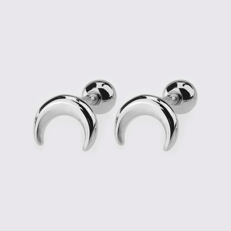 1 Piece Simple Style Star Moon Plating Copper Ear Studs