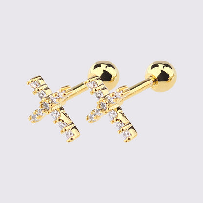 1 Piece Simple Style Star Moon Plating Copper Ear Studs