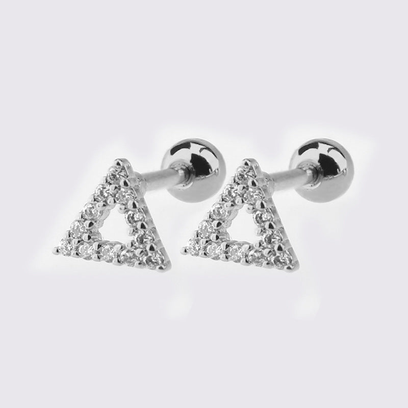 1 Piece Simple Style Star Moon Plating Copper Ear Studs