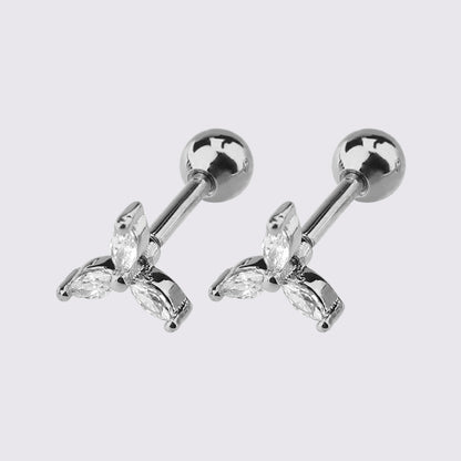 1 Piece Simple Style Star Moon Plating Copper Ear Studs