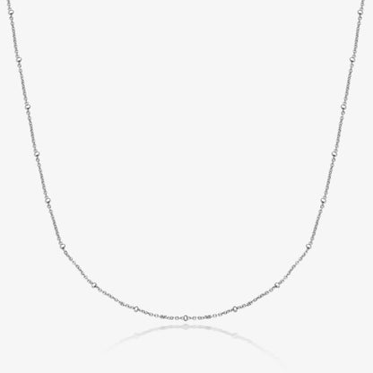 Ig Style Vintage Style Simple Style Solid Color Sterling Silver Beaded Plating 18k Gold Plated White Gold Plated Necklace