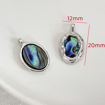 1 Piece Retro Oval Copper Plating Inlay Pendant Jewelry Accessories